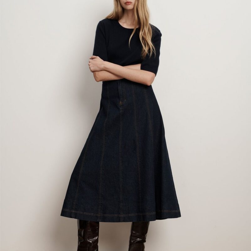 Alix Denim Midi Skirt – Veronica Beard
