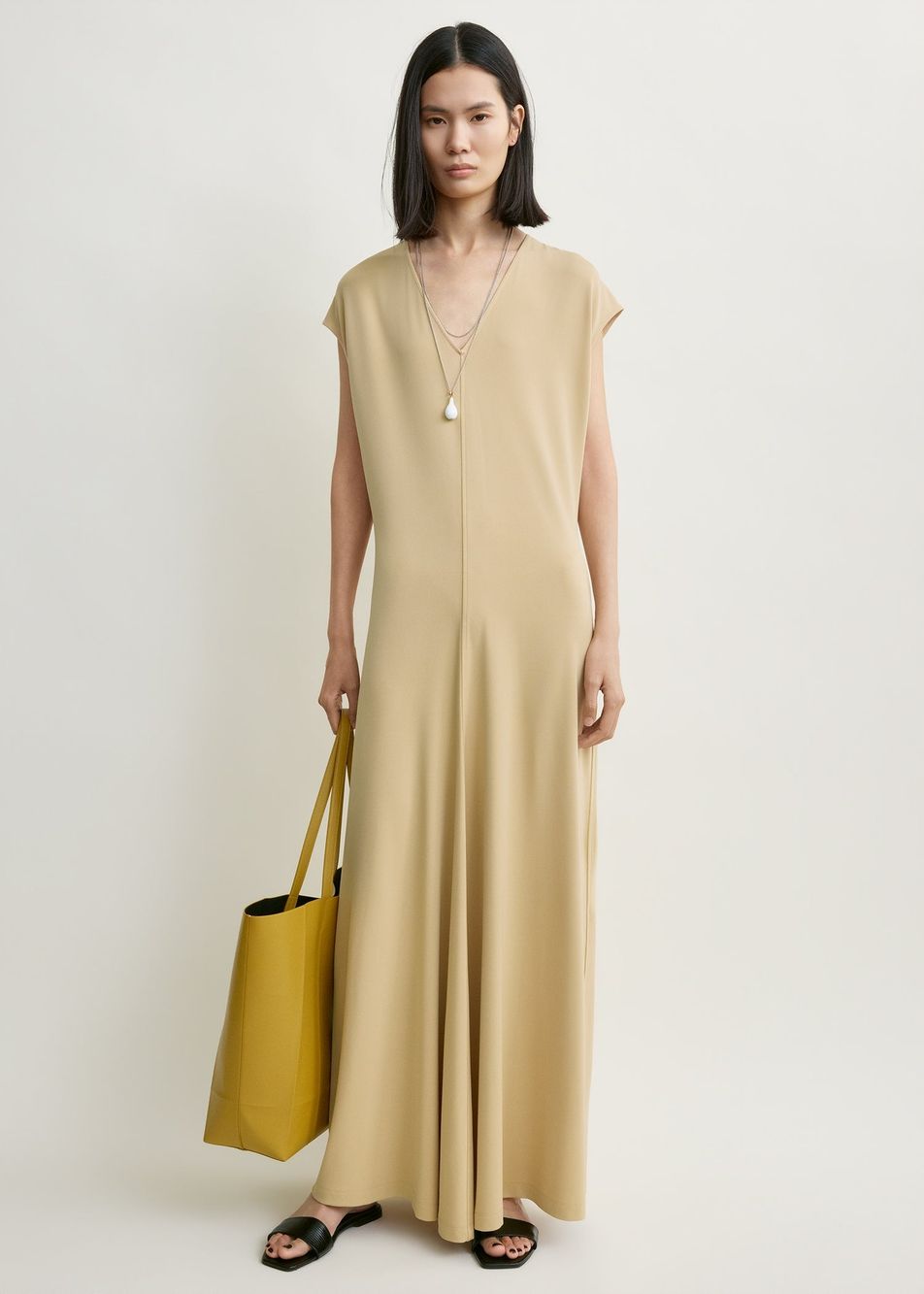 V-neck jersey dress chai petite – Toteme - INT