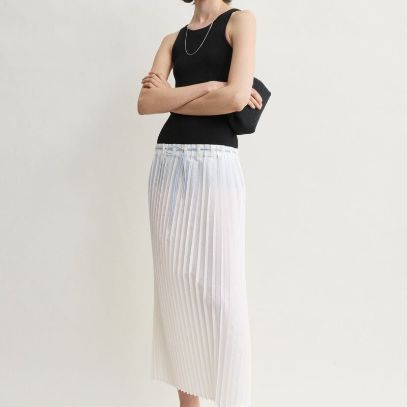Belted pleated skirt white – Toteme - INT