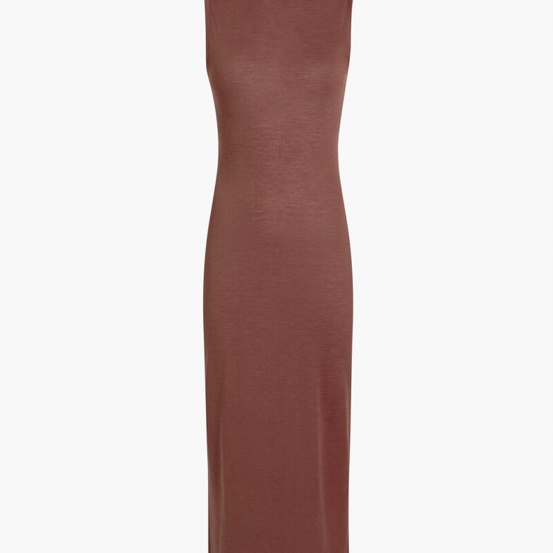 Demi Dress in Chestnut Wool Silk – KHAITE
