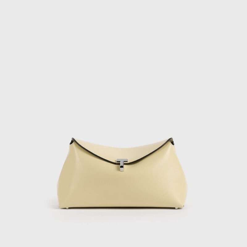 T-lock leather clutch champagne – Toteme - INT
