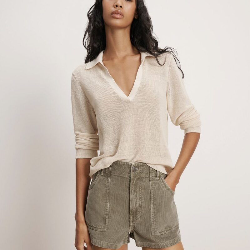 Issa Knit Long-Sleeve Polo – Veronica Beard
