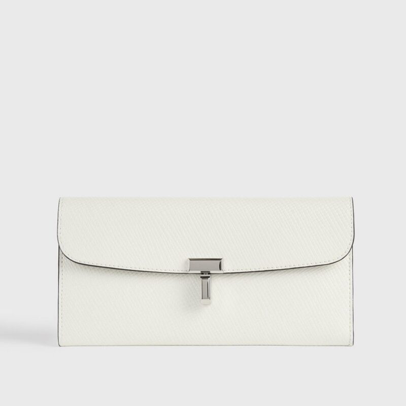 T-lock palmellato-patent wallet off-white – Toteme - INT