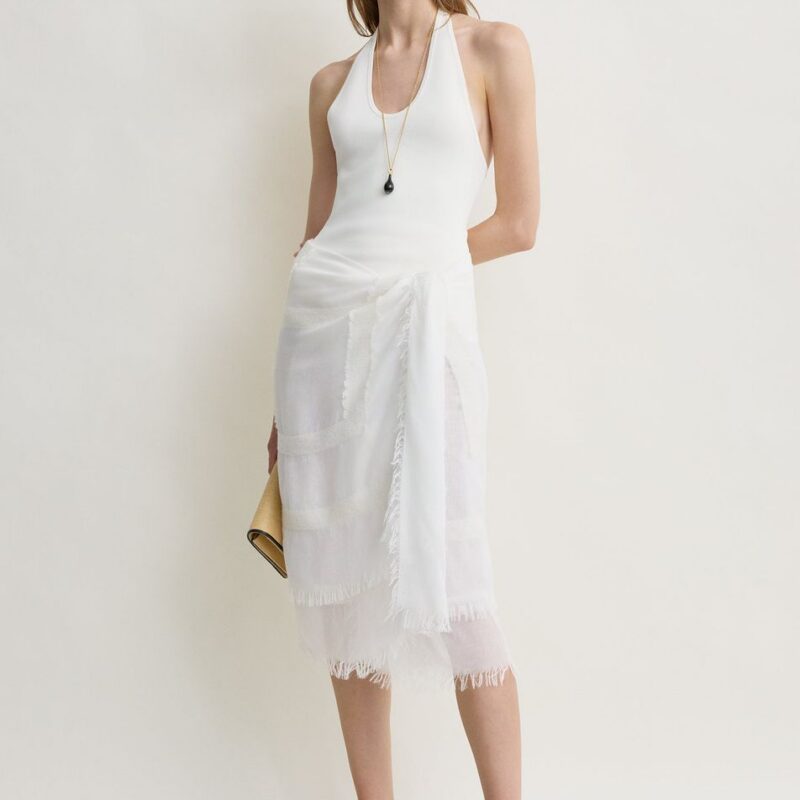 Compact knit halter top optic white – Toteme - INT