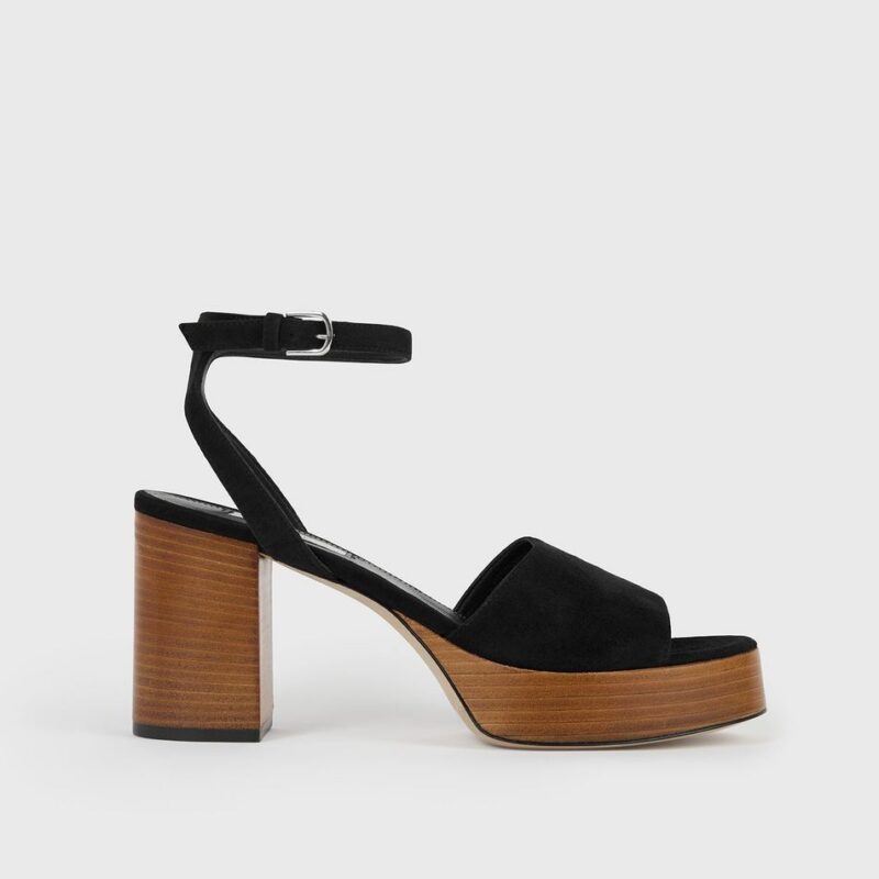Platform suede sandals black/tan – Toteme - INT