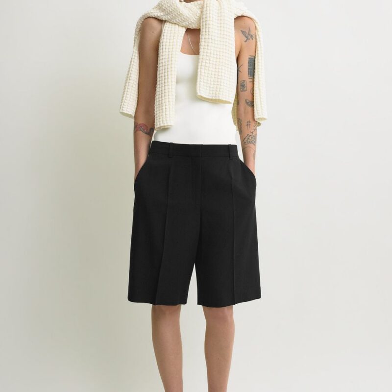 Wide fluid shorts black – Toteme - INT