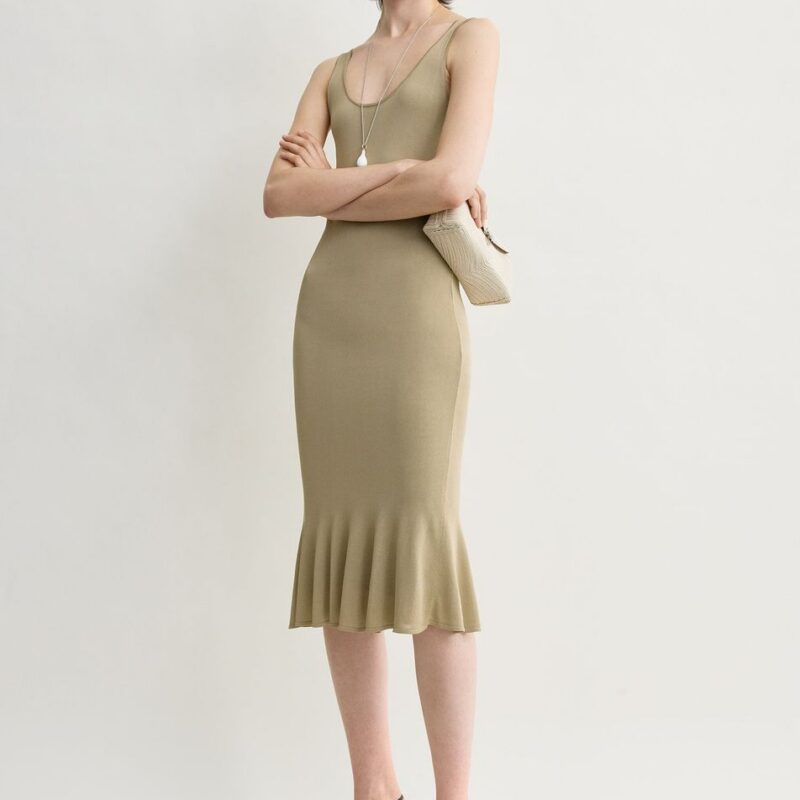 Fluted hem dress desert – Toteme - INT
