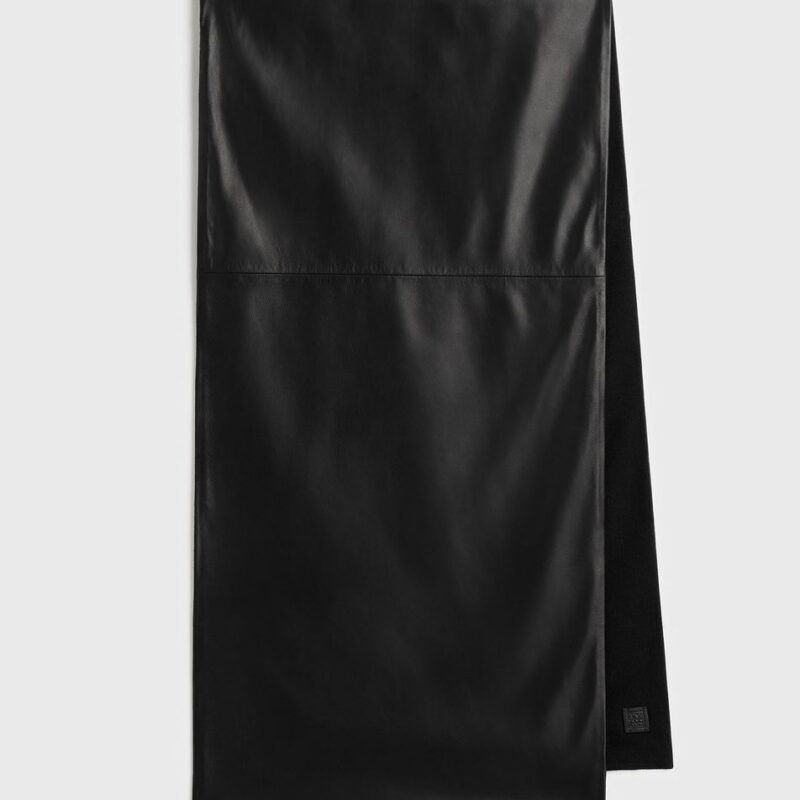Leather cashmere scarf black – Toteme - INT