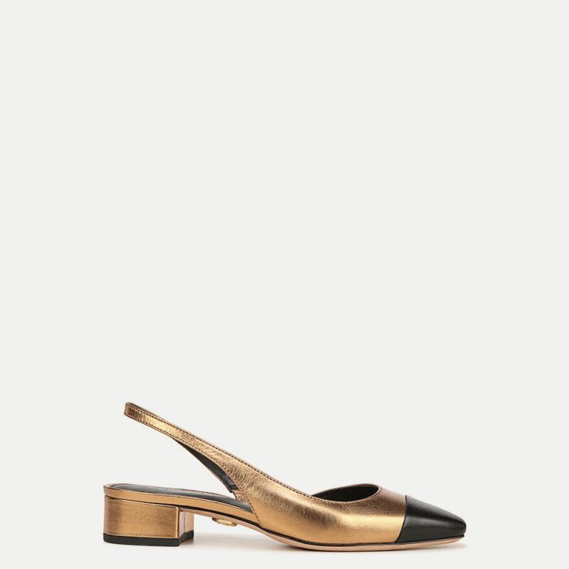Cecile Leather Cap-Toe Slingback – Veronica Beard