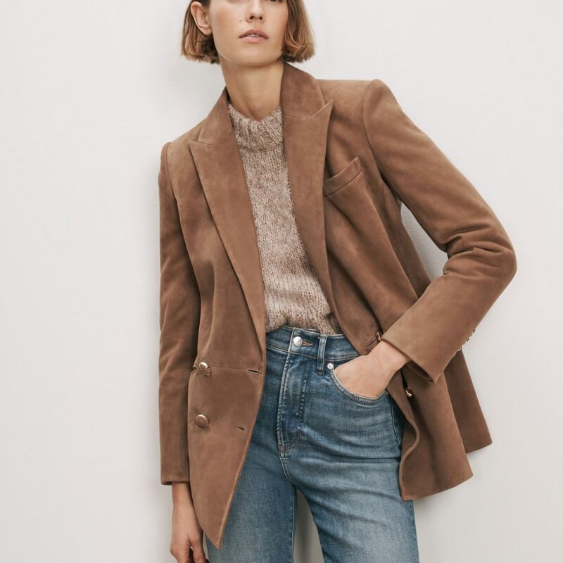 Oria Suede Dickey Jacket – Veronica Beard