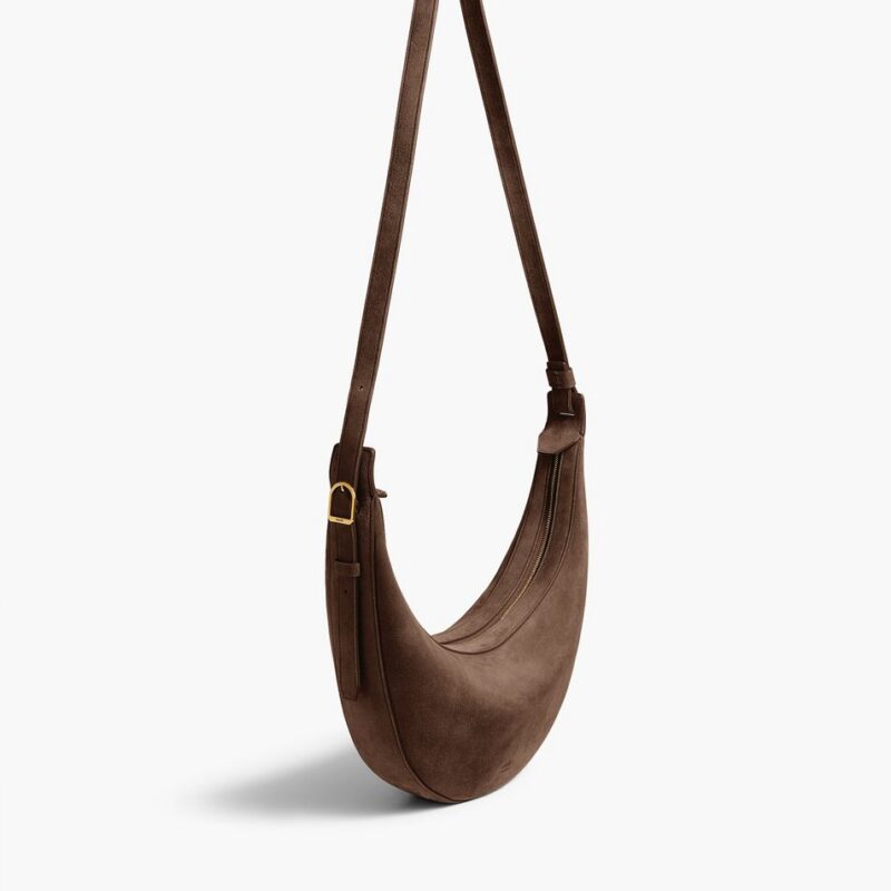 Small Augustina Crossbody Bag in Cedar Suede – Khaite