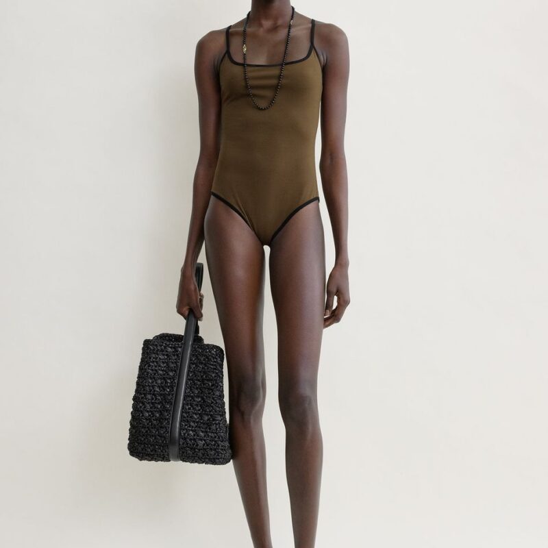 Stripe edge swimsuit walnut – Toteme - INT