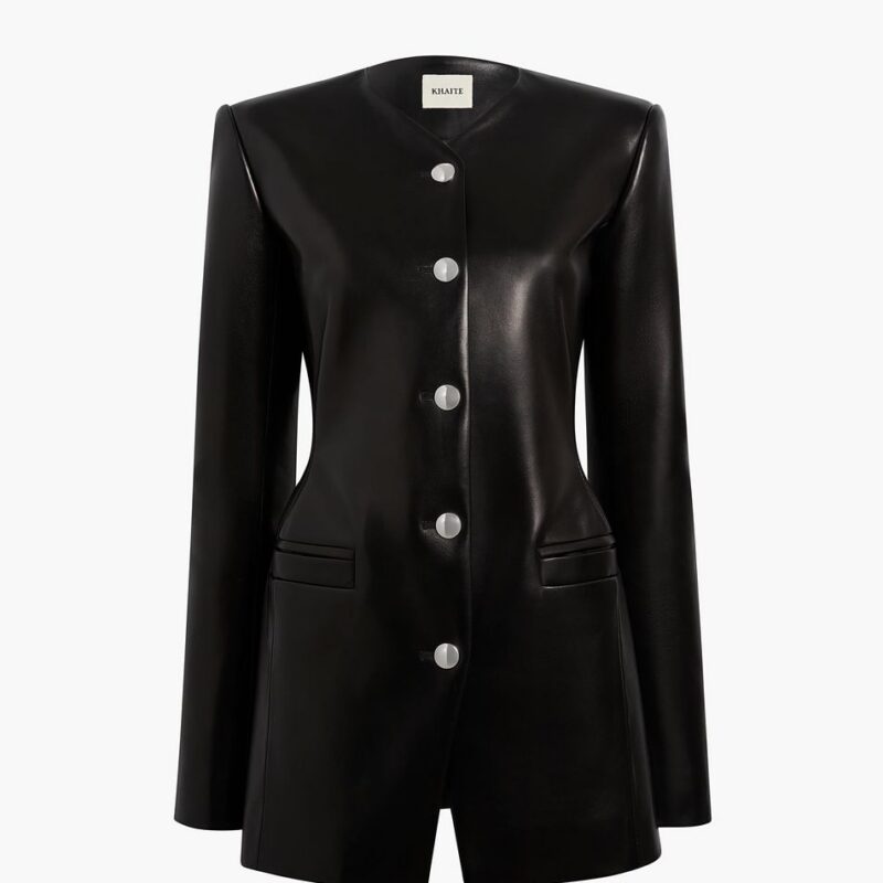 Naran Jacket in Black Leather – Khaite