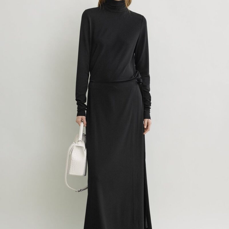 Fluid jersey skirt black – Toteme - INT