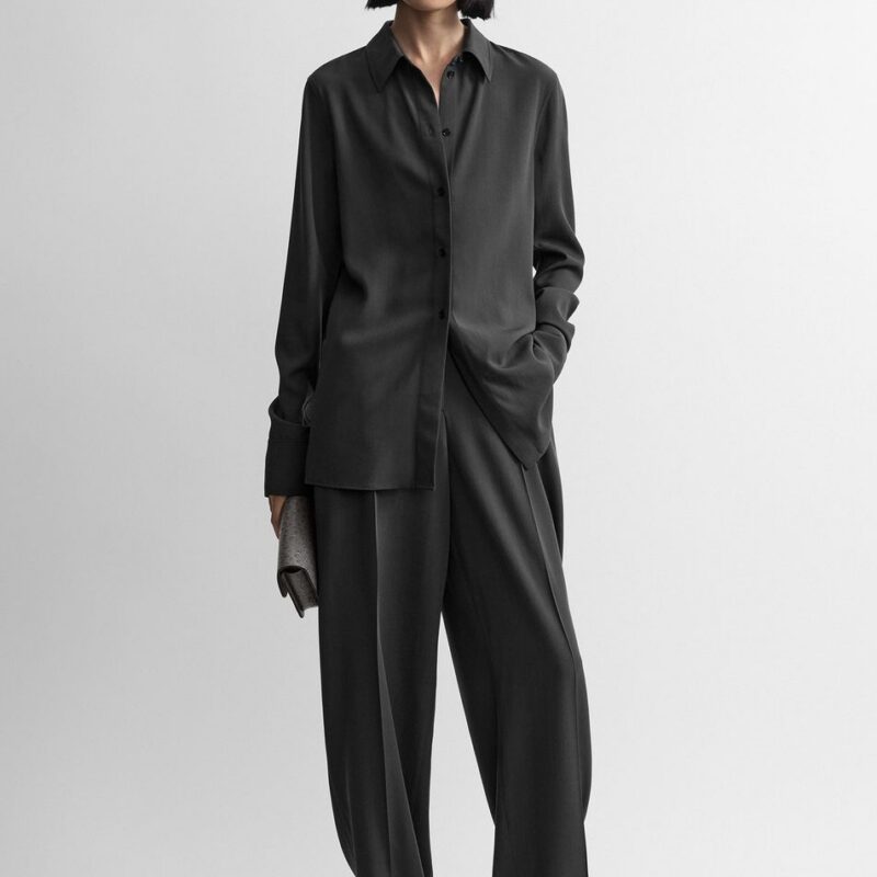 Lightweight shirt washed black – Toteme - INT