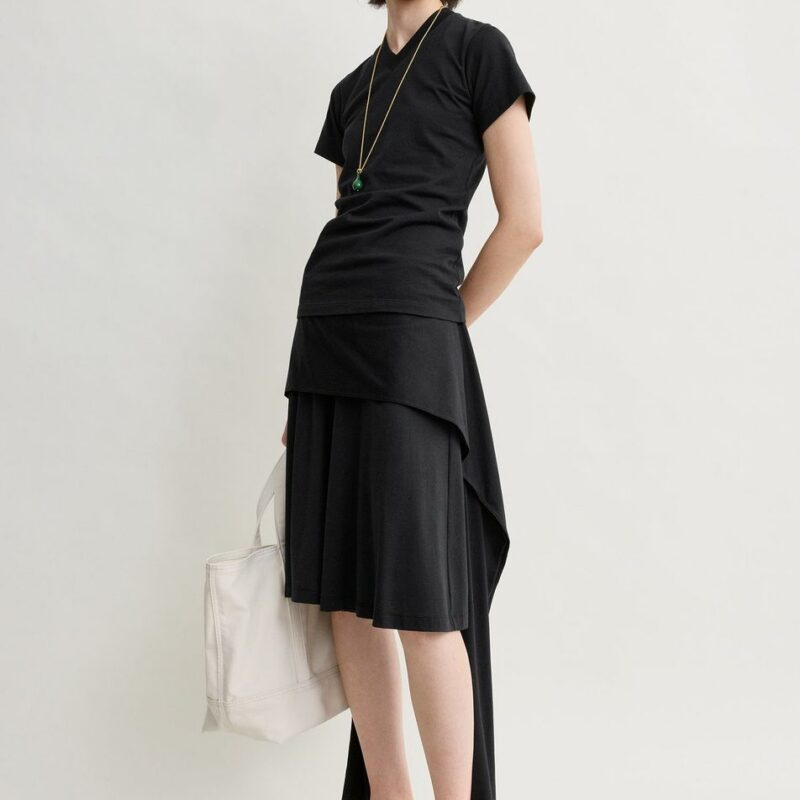Tie-waist jersey shorts black – Toteme - INT