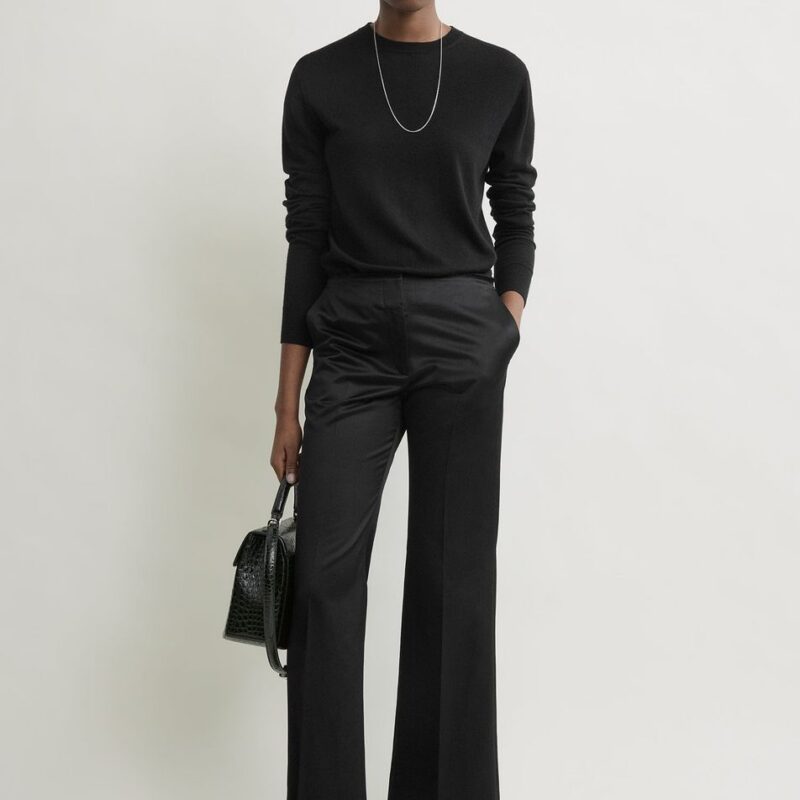 Kick flare raw-edge trousers black – Toteme - INT