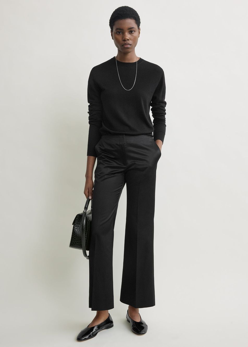 Kick flare raw-edge trousers black – Toteme - INT