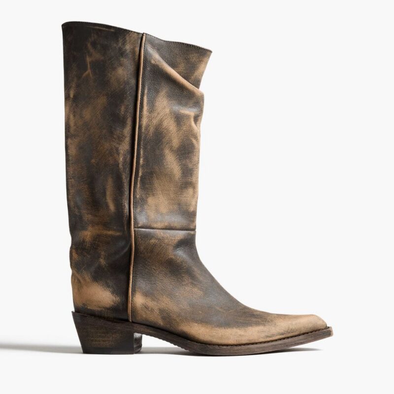 Clive Boot in Vintage Black Leather – Khaite