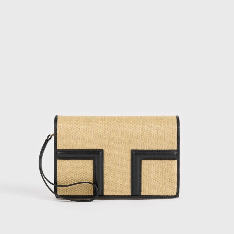 T-flap woven envelope natural/black – Toteme - INT