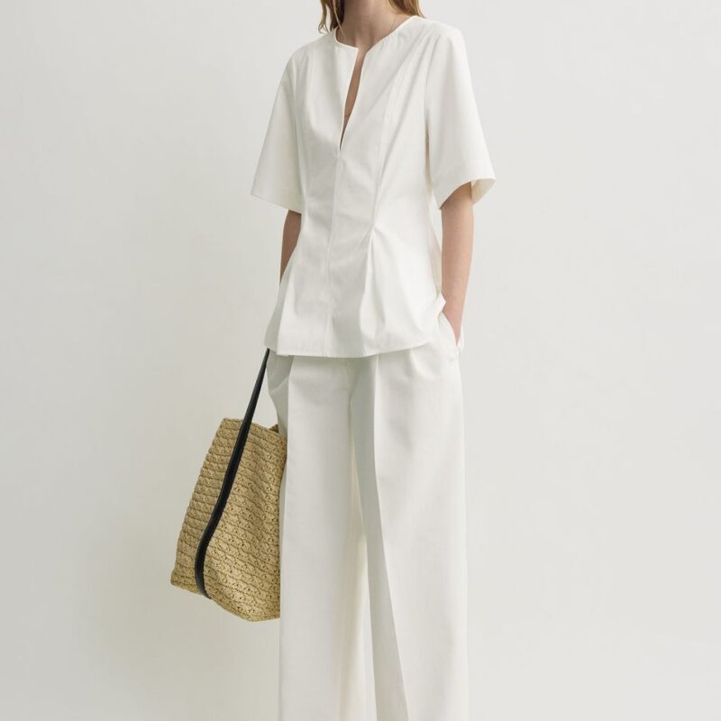 Tailored cotton top white – Toteme - INT
