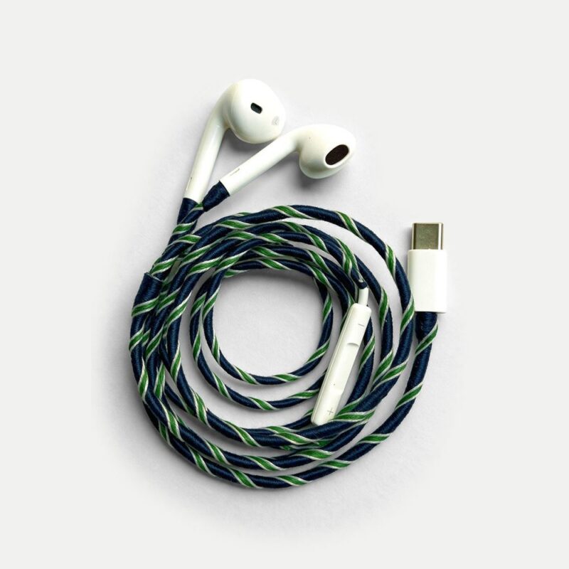 Blue Twist Hand-Wrapped Earphones – Veronica Beard
