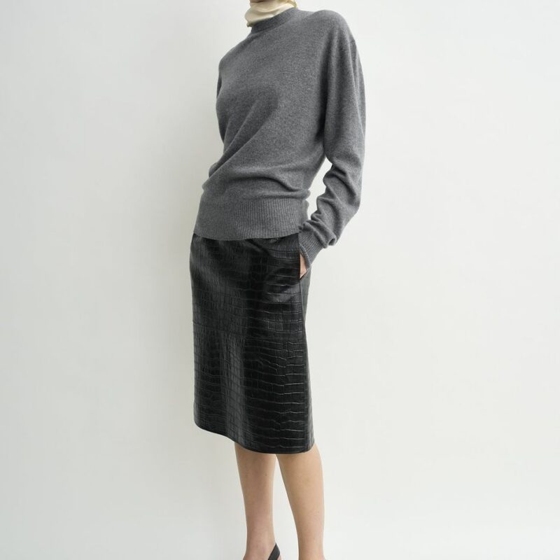 Classic cashmere crew knit mid grey – Toteme - INT