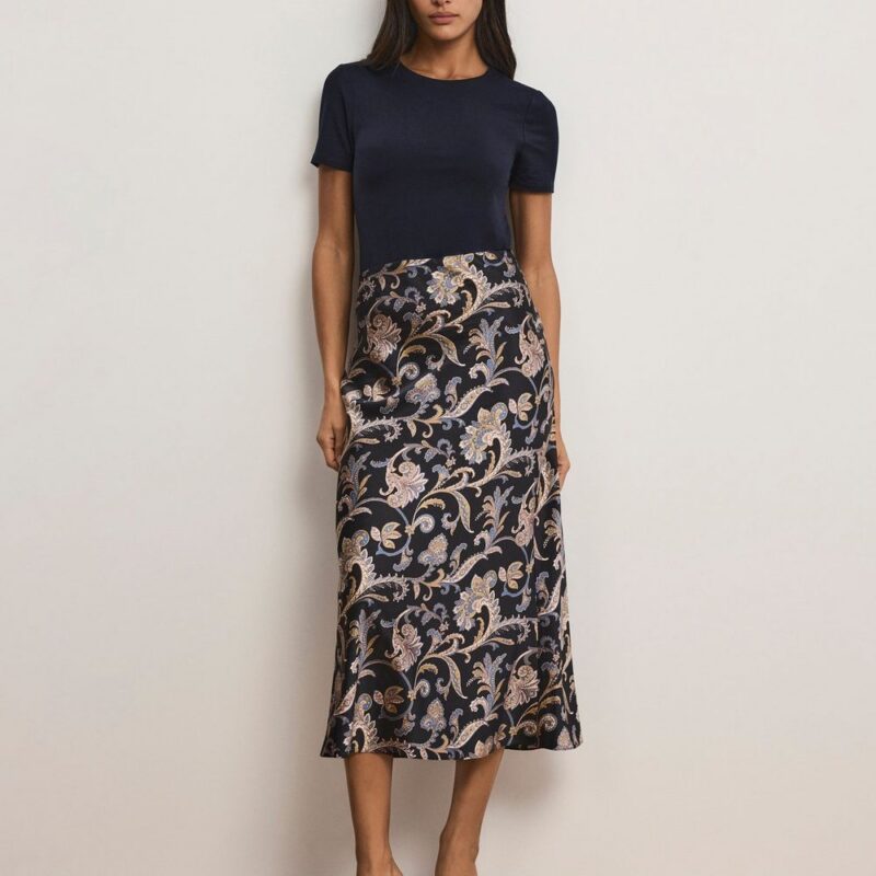 Clover Paisley Midi Skirt – Veronica Beard