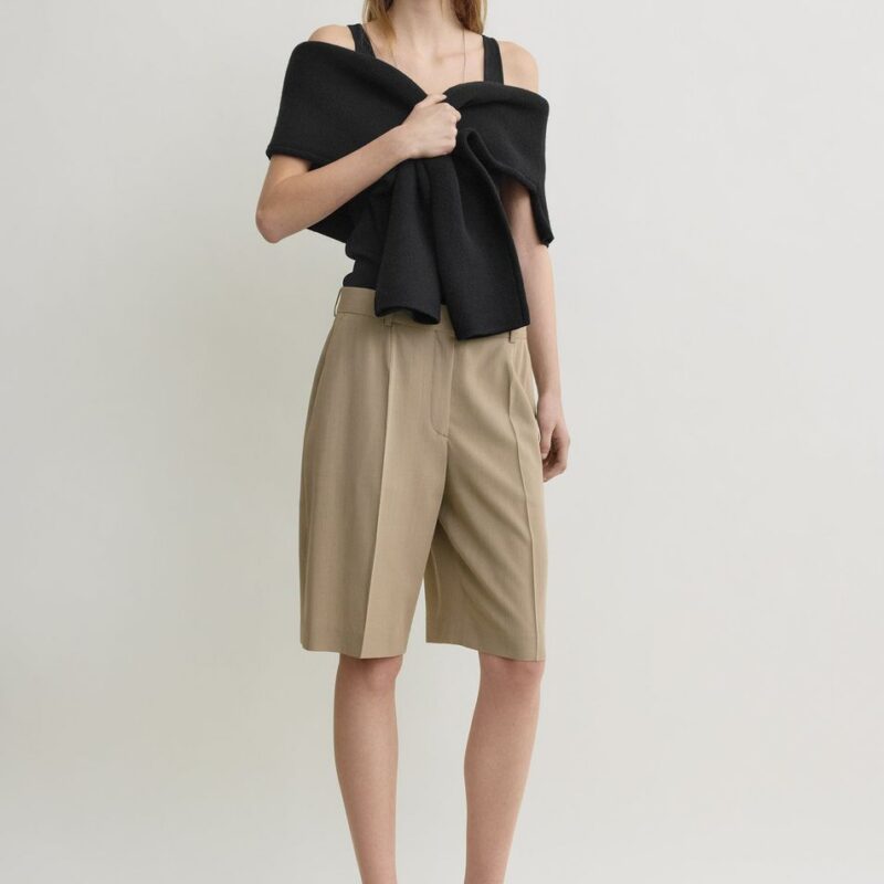 Wide fluid shorts taupe – Toteme - INT