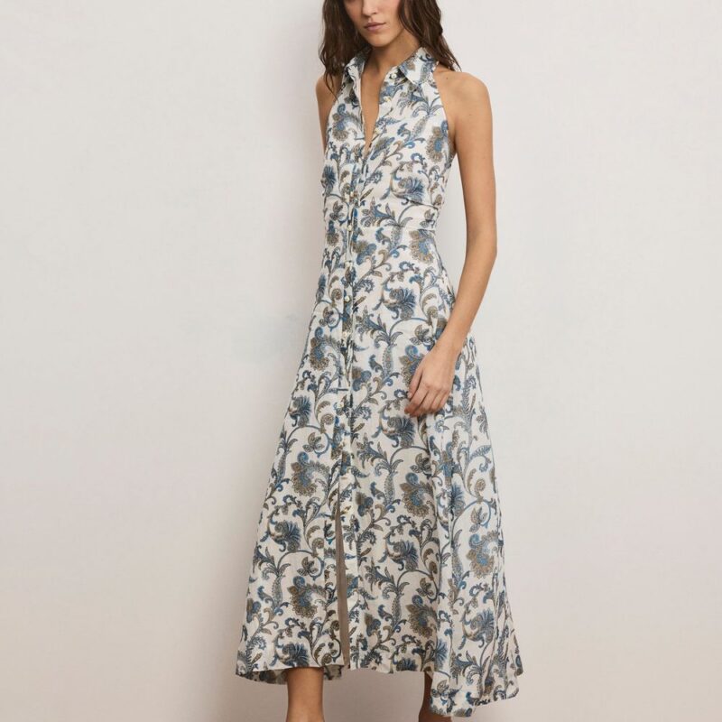 Mackey Paisley Halter Midi Dress – Veronica Beard