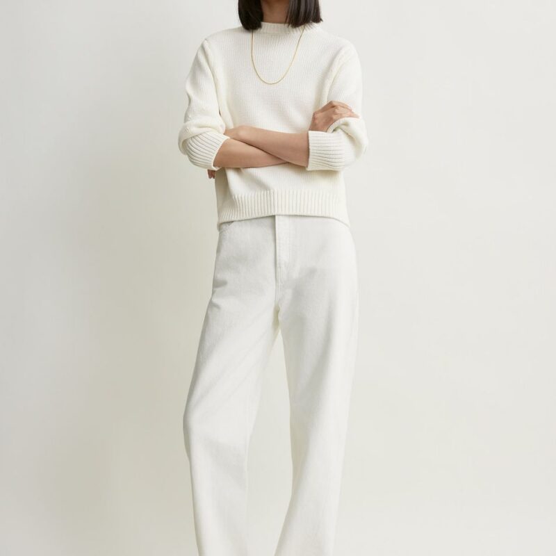Oversized crew knit macadamia – Toteme - INT