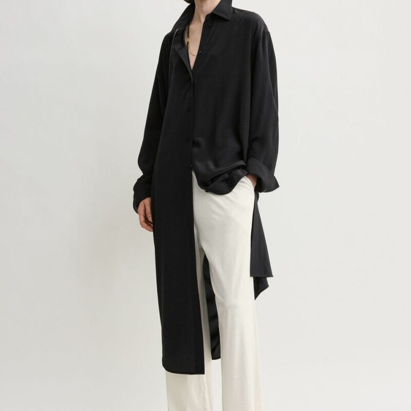 Silk shirtdress black – Toteme - INT