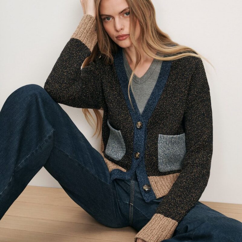 Josiane Color-Block Cardigan – Veronica Beard