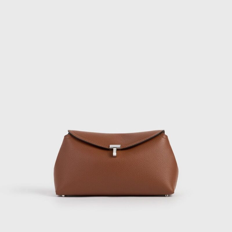 T-lock grained-leather clutch sienna – Toteme - INT