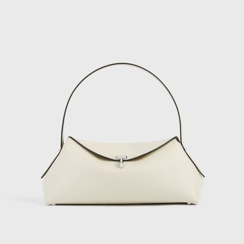 T-lock grained-leather shoulder milk – Toteme - INT