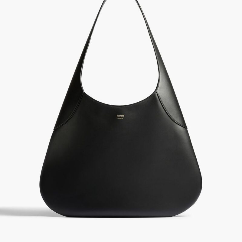 Large Joan Hobo in Black Leather – Khaite