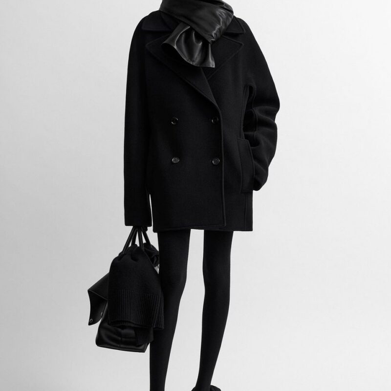 Rounded peacoat black – Toteme - INT