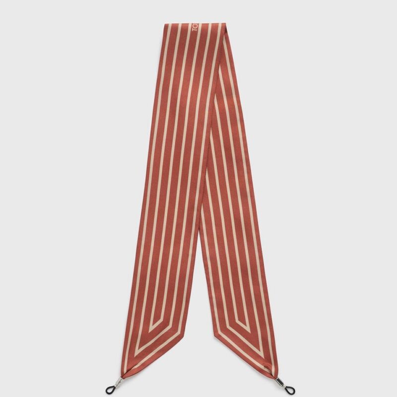 Striped sunglasses scarf red/ecru – Toteme - INT