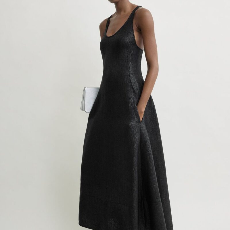 Sculpted cotton dress black – Toteme - INT