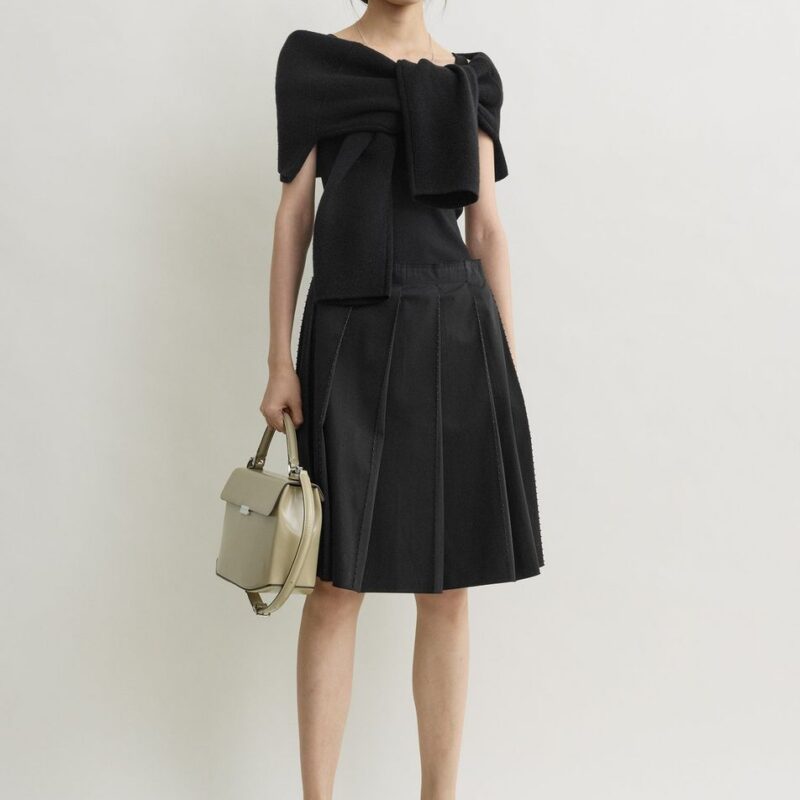 Beaded pleat skirt black – Toteme - INT