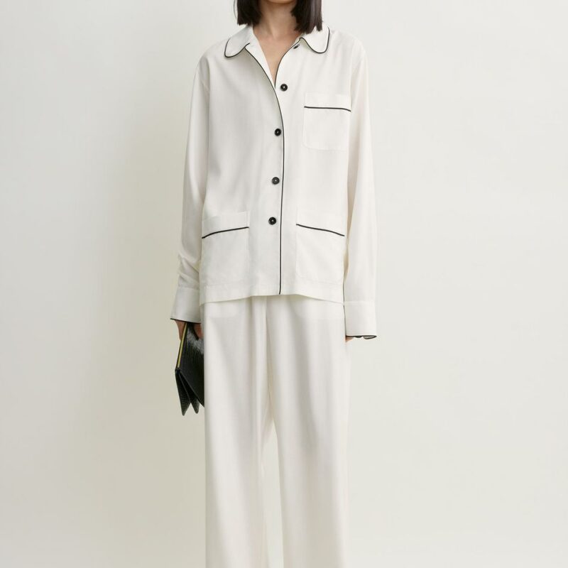 Piped pj top off-white – Toteme - INT