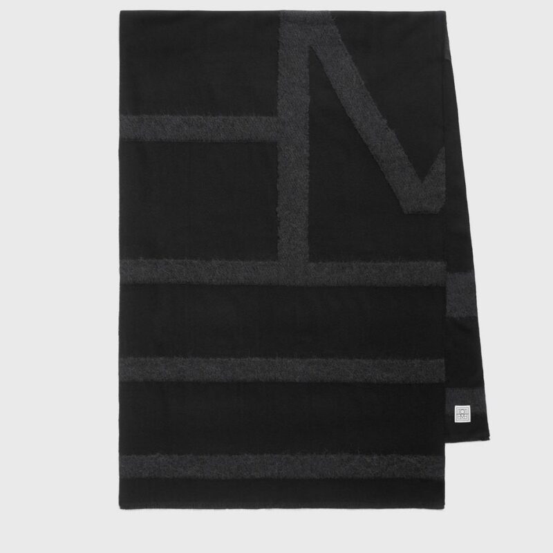 Monogram twill scarf black – Toteme - INT