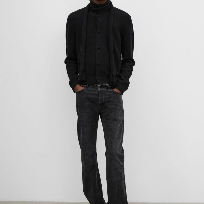 Scarf cardigan black – Toteme - INT