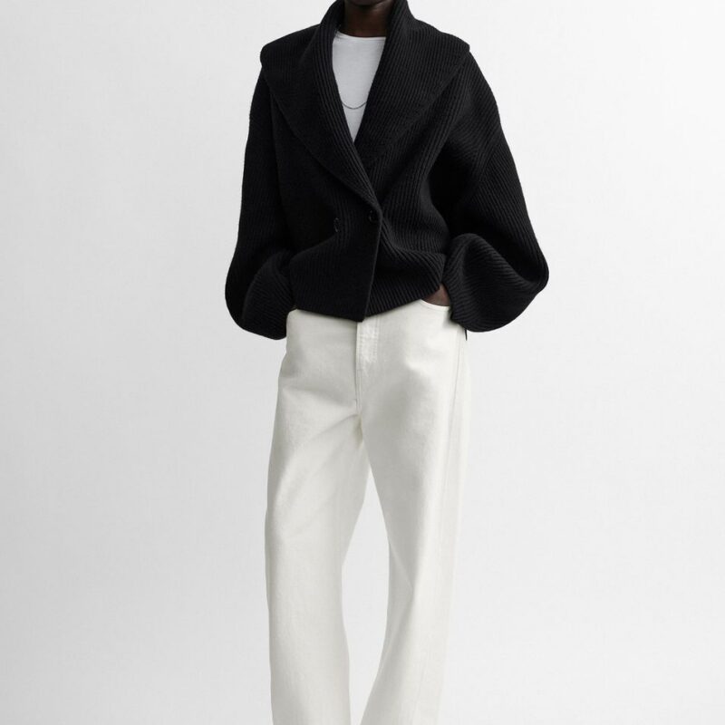 Shawl-lapel cardigan black – Toteme - INT