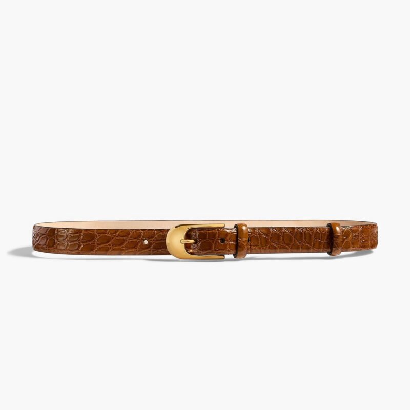 Dome Belt in Dark Honey Alligator with Gold – KHAITE