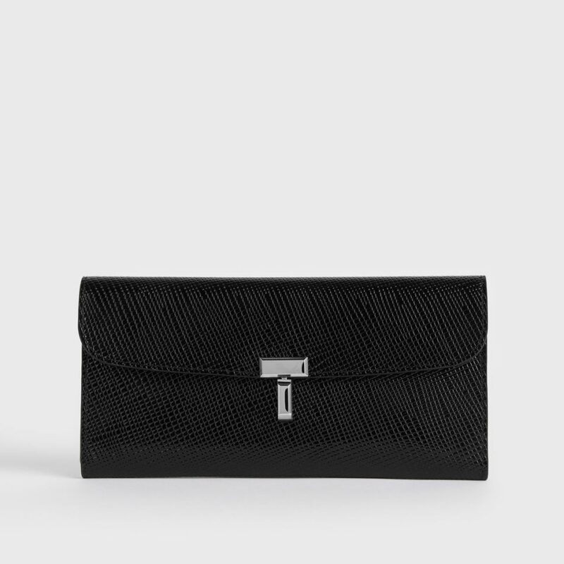 T-lock palmellato-patent wallet black – Toteme - INT