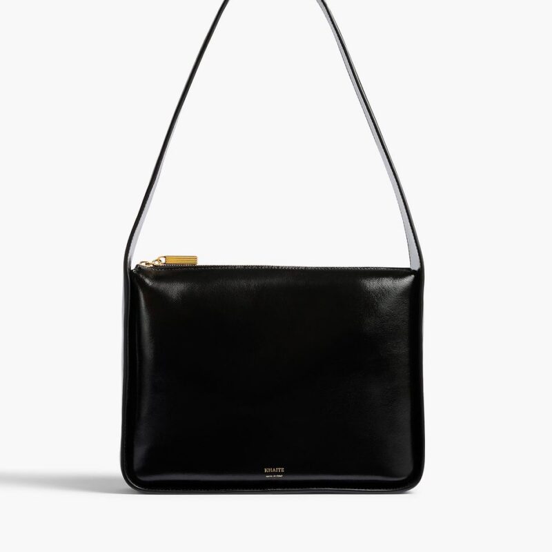 Lori Squared Bag in Black Crackle Patent Leather – Khaite