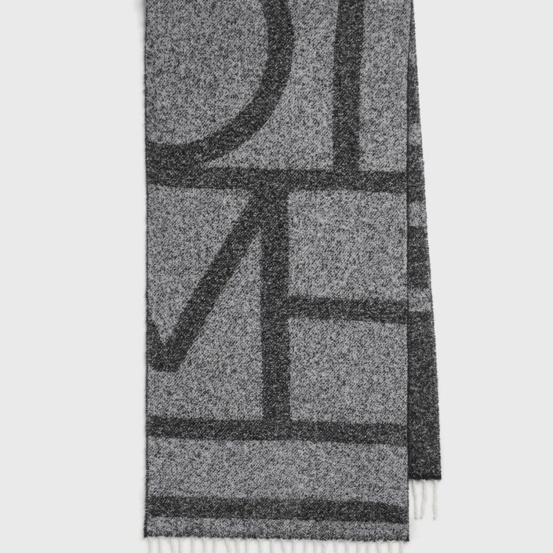 Monogram jacquard scarf black/white – Toteme - INT