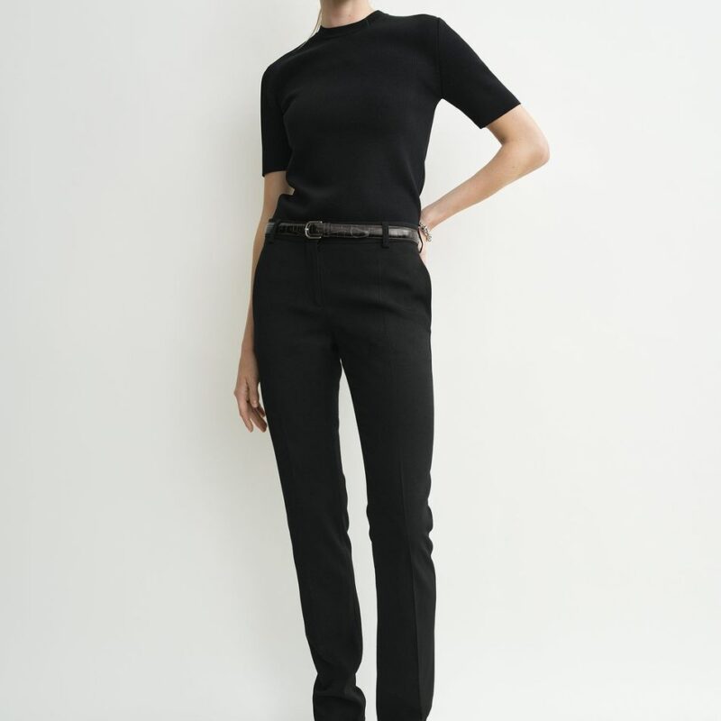 Low-waist slim evening trousers black – Toteme - INT