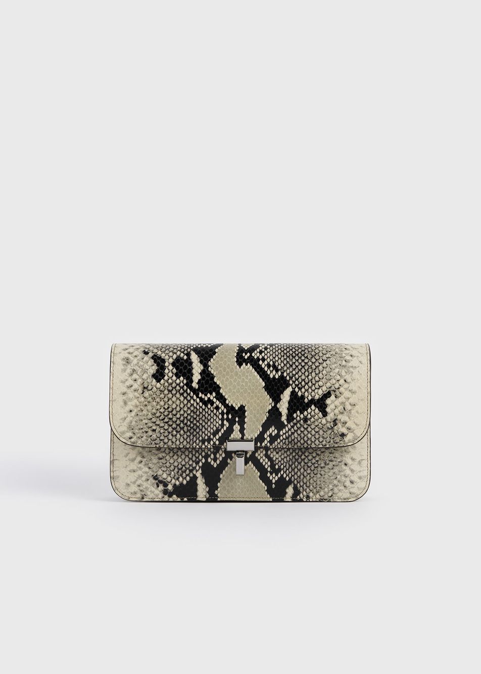 T-lock python-embossed crossbody black/ecru – Toteme - INT